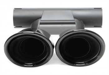 Preview: TA Technix Endrohrblende zum anschrauben "double design" in schwarz/glänzend passend für Porsche Boxster/Cayman (981, 987)