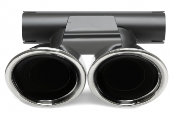 Preview: TA Technix Endrohrblende zum anschrauben "double design" in chrom/glänzend passend für Porsche Boxster/Cayman (981, 987)