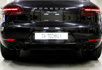 Preview: TA Technix Endrohrblende zum anschrauben "double design" in schwarz/glänzend passend für Porsche Macan (95B) BJ 2014-2018