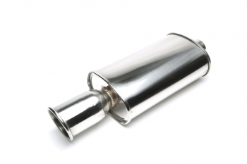 TA Technix stainless steel sport rear silencer universal 115mm round / bevelled/ outward flanged