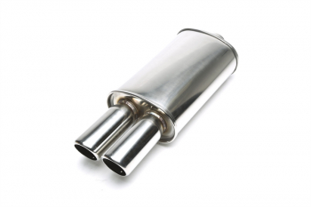 TA Technix Edelstahl Sportendschalldämpfer universal  2 x 76mm rund / angeschrägt