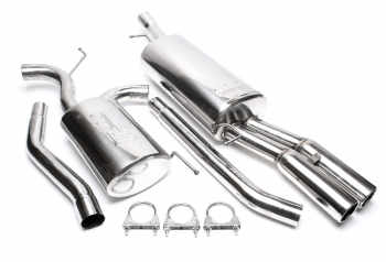 TA Technix Edelstahlanlage 2x76mm rund/gebördelt passend für Audi A6 1.8T/1.9+2.5TDI, Limousine, -Avant, Typ 4B