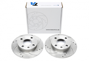 TA Technix sport brake disc set front axle suitable for Ford Ecort V+VI / Fiesta III / Courier Kasten / Orion III