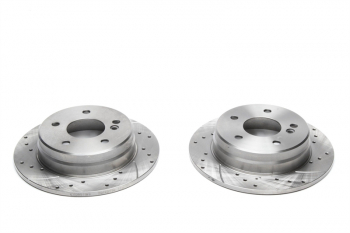 TA Technix Sport Brake Disc Set Rear Axle fits Mercedes Benz C-Class W202/S202