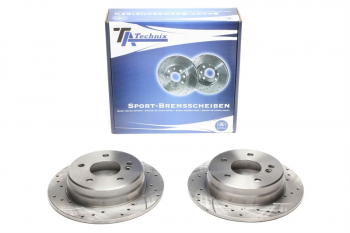 TA Technix Sport Brake Disc Set Rear Axle fits Mercedes Benz C-Class W202/S202