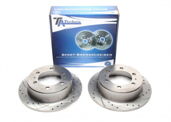 TA Technix sport brake disc set rear axle suitable for Daewoo Korando/Cabrio / Musso / Ssangyong Korando/Cabrio / Musso / Musso Sports / Rexton