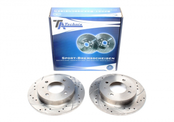 TA Technix sport brake disc set rear axle suitable for Hyundai Coupe / Elantra / Elantra Notchback / Lantra II / Lantra II Wagon