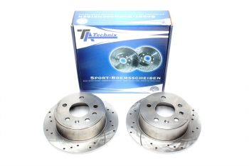 TA Technix sport brake disc set rear axle suitable for Opel Vectra A / Saab 900 II