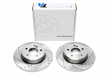 TA Technix Sport Brake Disc Set Rear Axle fits Mercedes Benz E-Class Estate S210