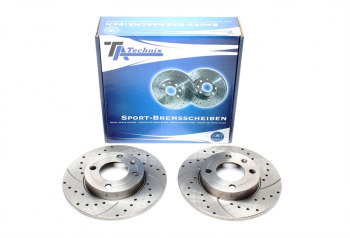 TA Technix sport brake disc set front axle suitable for Seat Arosa / VW Polo 6N / Polo Kasten / Polo 6N Facelift