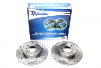 TA Technix Sport brake disc set front axle suitable for Opel Agila / Suzuki Wagon R