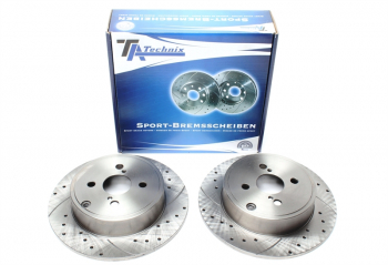 TA Technix Sport Brake Disc Set Rear Axle suitable for Toyota Corolla / Corolla Notchback / Corolla Combi