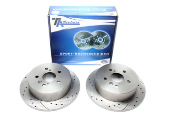 TA Technix Sport Brake Disc Set Rear Axle suitable for Toyota Avensis Verso / Previa