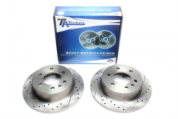 TA Technix sport brake disc set rear axle suitable for Mercedes Benz Sprinter 3t+3,5t / VW Crafter 30-50
