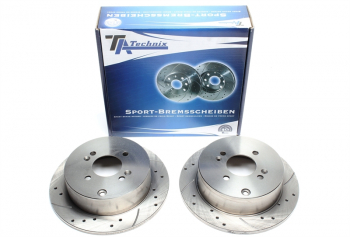 TA Technix Sport Brake Disc Set Rear Axle suitable for Hyundai Accent/Hatchback III / Getz / i20 / Kia Rio/Hatchback II