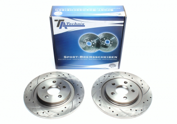 TA Technix sport brake disc set rear axle suitable for Citroën C8 / Fiat Ulysse / Lancia Phedra / Peugeot 807