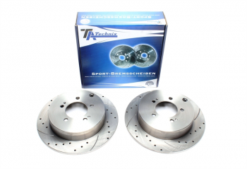 TA Technix sport brake disc set rear axle suitable for Citroën C-Crosser/ Mitsubishi Lancer Sportback / Outlander II / Peugeot 4007