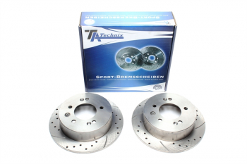 TA Technix Sport Brake Disc Set Rear Axle suitable for Hyundai Elantra Notchback