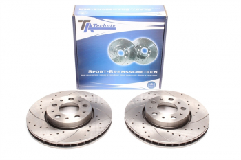 TA Technix sport brake disc set front axle suitable for Volvo S60 I/ S80 I/ V70 II/ XC 70 Cross Country