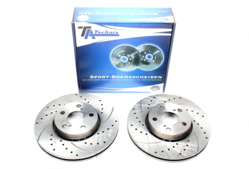 TA Technix Sport brake disc set front axle fits Toyota Avensis / Avensis Liftback / Avensis SW