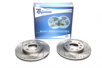 TA Technix sport brake disc set front axle fits Mazda 323F VI / 323S VI / 626 V SW / Mazda 6 / Mazda 6 Hatchback / Premacy