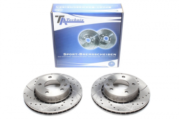 Preview: TA Technix Sport brake disc set front axle fits Opel Omega A