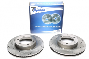 TA Technix Sport brake disc set front axle fits Toyota Hilux III Pick-up