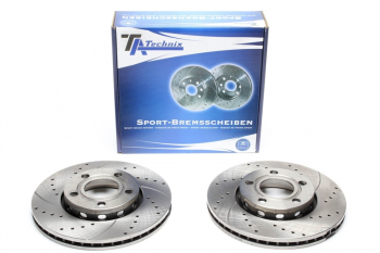 Preview: TA Technix Sport Bremsscheiben Satz Vorderachse passend für Audi 100/200 Typ 44, Audi Quattro Typ 85