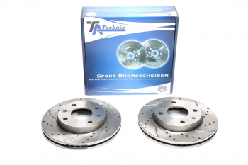 TA Technix Sport Brake Disc Set Front Axle suitable for Hyundai Elantra / Elantra Notchback / Matrix