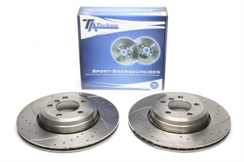 Preview: TA Technix Sport Bremsscheiben Satz Hinterachse passend für BMW 7er E65/E66