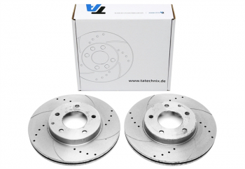 TA Technix Sport brake disc set front axle fits Mazda 323F-V (BA)