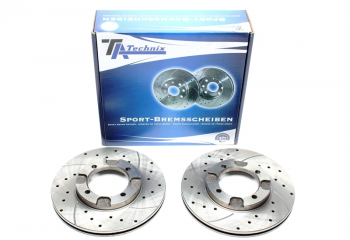 TA Technix Sport Bremsscheiben Satz Vorderachse passend für Mitsubishi Cordia / Colt I-III / Galant III / Lancer II+III / Lancer III SW / Lancer IV / Space Wagon / Tredia