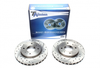 TA Technix sport brake disc set front axle fits Mitsubishi Galant III / Galant IV / Galant IV Notchback / Space Wagon / Tredia