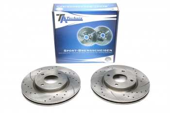 TA Technix Sport Brake Disc Set Front Axle suitable for Nissan Cube / Tiida Hatchback / Notchback