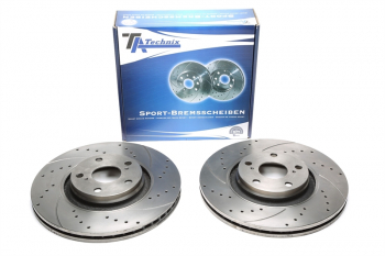 TA Technix Sport brake disc set front axle fits Toyota Avensis Notchback / Avensis Station Wagon / Verso