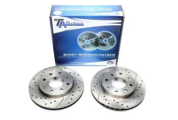 TA Technix sport brake disc set front axle suitable for Hyundai Santamo / Kia Joice / Mitsubishi Santamo / Space Wagon / Space Runner