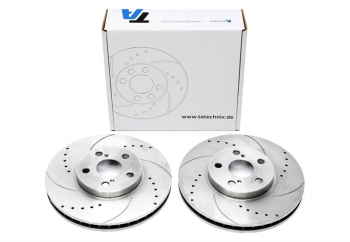 TA Technix Sport brake disc set front axle fits Toyota Avensis / Avensis Liftback / Avensis SW