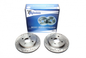 TA Technix Sport Brake Disc Set Rear Axle suitable for Ford Cougar / Mondeo I / Mondeo I Notchback / Mondeo I Estate / Mondeo II / Mondeo II Notchback / Mondeo II Estate / Scorpio II Estate