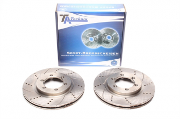 TA Technix Sport Brake Disc Set Front Axle suitable for Ssangyong Korando / Korando Cabrio / Musso