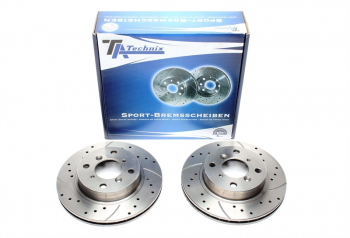 TA Technix Sport brake disc set front axle suitable for Suzuki Baleno estate / Baleno / Baleno hatchback