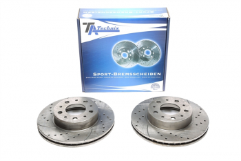 TA Technix Sport brake disc set front axle suitable for Volvo 740 / 740 Kombi