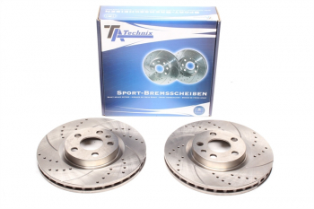 TA Technix sport brake disc set front axle suitable for Citroën Evasion / Jumpy / Fiat Scudo / Ulysse / Lancia Zeta / Peugeot 806 / Expert