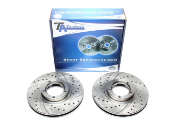 TA Technix Sport Brake Disc Set Front Axle suitable for Ford Transit Bus/Box/Platform / Tourneo