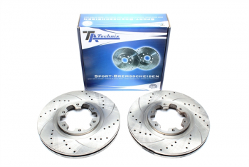 TA Technix Sport Brake Disc Set Front Axle suitable for Nissan Navara / Pathfinder II / Pick Up III