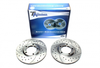 TA Technix Sport brake disc set front axle suitable for Hyundai H100 Bus / H100 Kasten