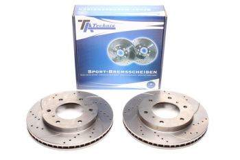 TA Technix Sport brake disc set front axle fits Mitsubishi Pajero II-IV