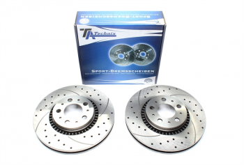 TA Technix sport brake disc set front axle suitable for Volvo S60 I / S80 I / V70 II / XC70 Cross Country