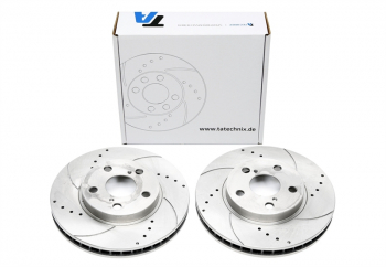 TA Technix Sport brake disc set front axle fits Toyota Carina E / Carina notchback / Carina E SW only 79kW