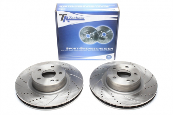 TA Technix Sport Bremsscheiben Satz Vorderachse passend für Mercedes Benz S-Klasse W220/C215