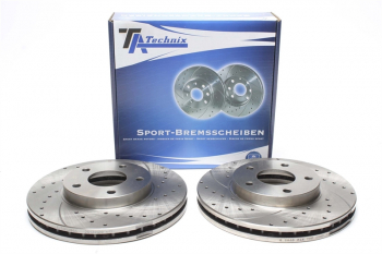 TA Technix sport brake disc set front axle fits Nissan Almera Tino / Maxima QX II / Maxima Station Wagon / Primera / X-Trail